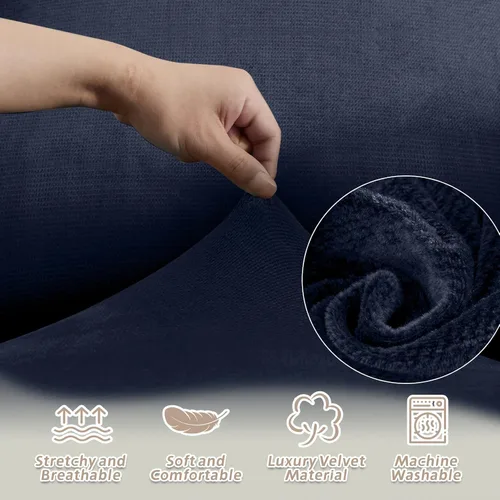 Vista 228 de Arfntevss Fundas de sofá seccional reclinable de terciopelo, Funda de sofá seccional de esquina para sofá reclinable, Funda elástica suave