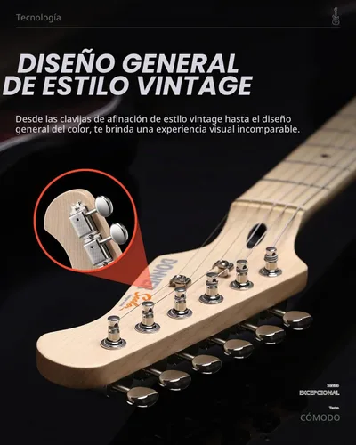 Vista 7 de Donner, DST-152B Kit de guitarra eléctrica de 39 pulgadas HSS, con bobina de pastilla dividida, con amplificador, bolsa, accesorios, guitarra