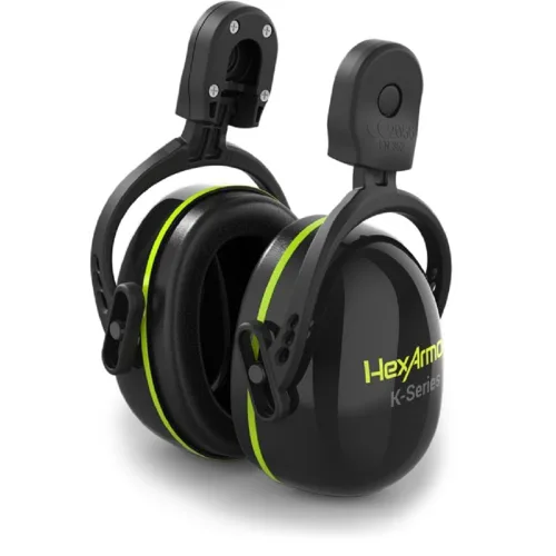 Vista 5 de HexArmor K-Series Ceros K2M Orejeras mecánicas de protección auditiva, 25dB NRR, para cascos de la serie XP, modelo 17-17002 Orejeras mecánicas K2m