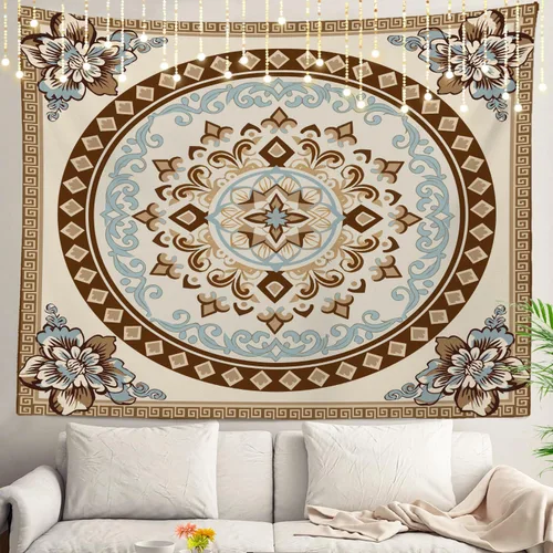 Vista 15 de Shrahala Circles Tapestry, Abstract Art With Various Circles Wall Hanging Hd Print Polyester Backdrop For Dorm Room Bedroom 30 X 40 In