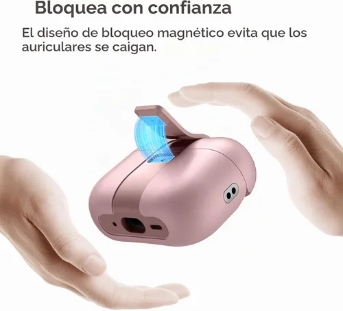 Vista 4 de SURITCH Funda para AirPods Pro 2/Pro, bloqueo magnético, compatible con Airpods Pro de 2ª y 1ª generación, funda protectora resistente con elegante