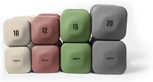 Vista 15 de WeGym SafeGrip Square Dumbbells with Anti Slip Handles, Aesthetic Free Weights for Home Workouts, Stable Design Prevents Rolling during Floor