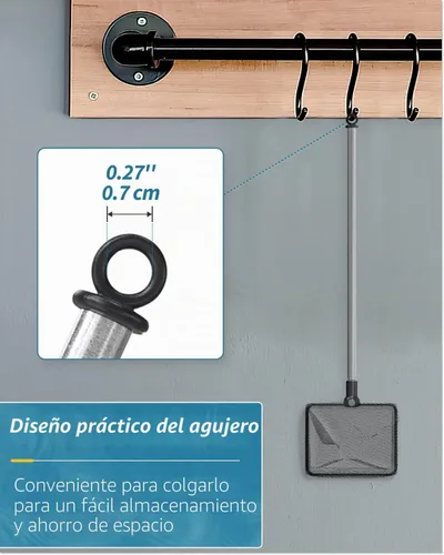 Vista 8 de Red de peces de acuario Pawfly con mango extensible de 9-24 pulgadas de largo para pecera de peces Betta, estanque pequeño de Koi y piscina