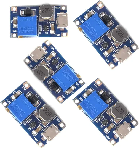 Vista 2 de DEVMO 5 unids DC-DC Regulador de voltaje Step-Up Boost Convertidor Placa de fuente de alimentación 2V-24V a 5V-28V 2A para MT3608 con Micro USB