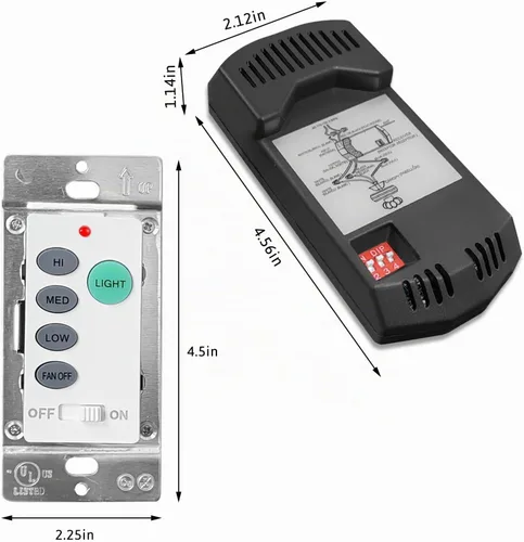 Vista 7 de Kit de control remoto para ventilador de techo, interruptor de ventilador universal de montaje en pared para Hampton Bay Harbor Breeze Hunter