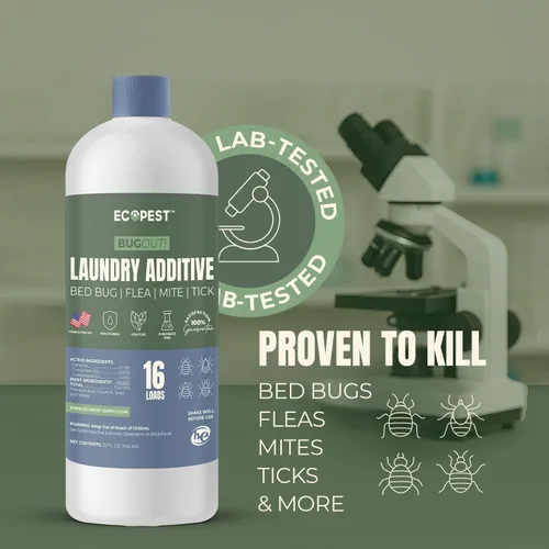 Vista 3 de BugOut! Aditivo para la Ropa – Refuerzo de detergente natural para tratamiento y prevención de chinches de cama, ácaros, pulgas y garrapatas