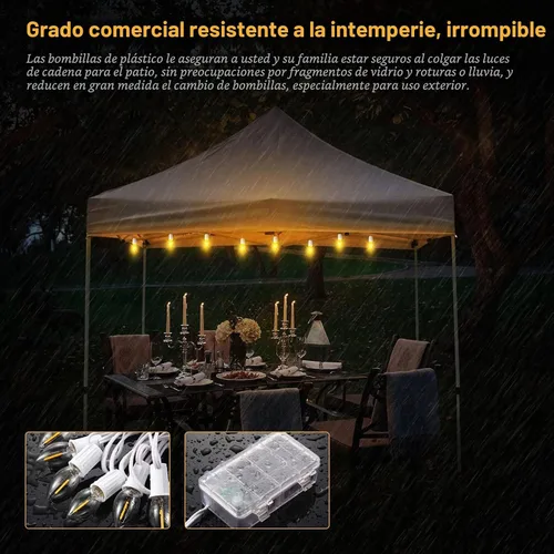 Vista 4 de Guirnalda de luces LED para toldo y paraguas, impermeable