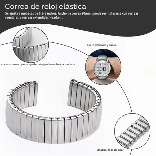 Vista 7 de Hearkent Reloj parlante digital grande para personas mayores ciegas con Plateado