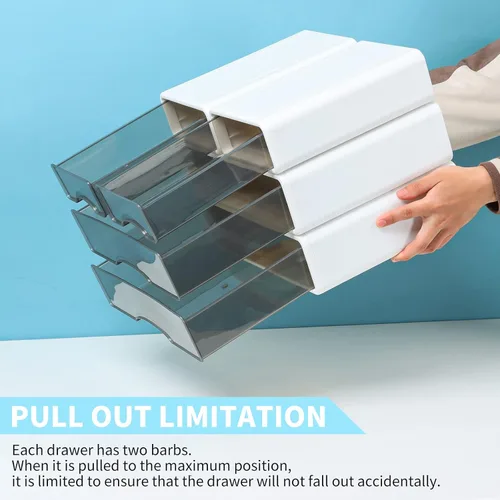 Vista 4 de Cajones de escritorio blancos para papel, cajones de almacenamiento de oficina apilables para escritorio, organizador de manualidades y contenedores