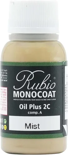 Vista 143 de Rubio Monocoat Muestra de Tinte y Acabado para Madera - Niebla 5% Aceite Plus Parte A Aceite de linaza para madera de secado rápido y ecológico
