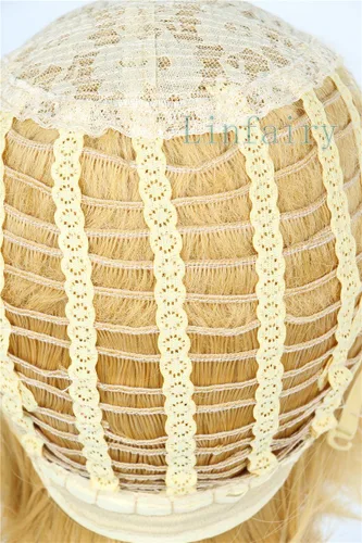 Vista 4 de Linfairy Peluca corta rubia para cosplay, disfraz de Halloween, peluca de gato para hombres Rubio