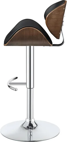 Vista 6 de Coaster Home Furnishings Taburete de bar ajustable negro y nogal 20.75 pulgadas de profundidad x 20.25 pulgadas de ancho x 37.5 pulgadas de alto