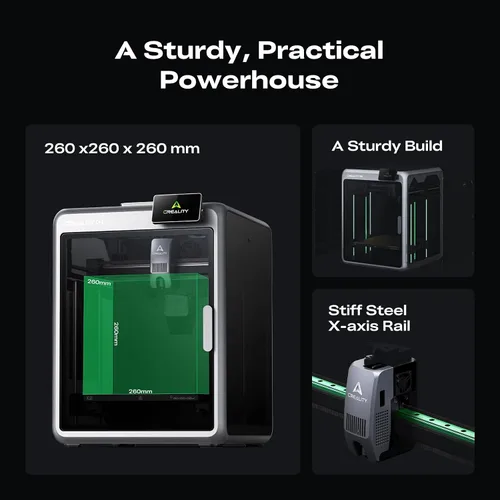 Vista 4 de Creality - Impresora 3D K2, impresión multicolor que necesita CFS, velocidad máxima de 600 mm/s, nivelación automática y cámara Al, extrusión Direct