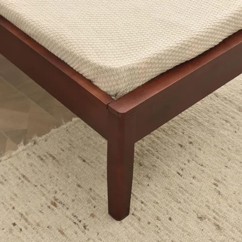 Vista 5 de Better Home Products Stella - Marco de cama individual de madera de pino maciza, color caoba