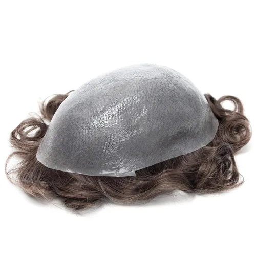 Vista 7 de GEXWORLDWIDE GEX 62 colores tupé para hombres 0.002 in piel ultra fina V-loop 8x10 pulgadas cabello humano conjunto gris densidad densidad densidad