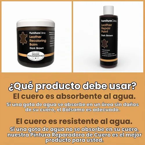 Vista 5 de Furniture Clinic - Bálsamo de cuero para recolorar, 16 colores, kit de reparación de cuero para muebles, sofás, asientos de automóvil y más, tinte