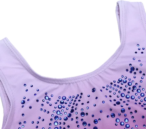 Vista 4 de Zaclotre Leotardo de gimnasia para niños y niñas traje de una pieza con diamantes brillantes y brillantes