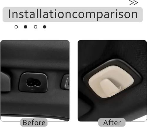Vista 2 de Ganchos de techo interiores de plástico ABS Percha de ropa Gancho para Volvo V90 S90 XC40 XC60 XC90 2015-2020 2021 2022 (beige)