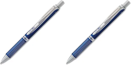 Vista 3 de PENTEL EnerGel Alloy RT BL407CA lapicero retráctil de gel con tinta líquida, 7/10 mm, barril azul, tinta negra