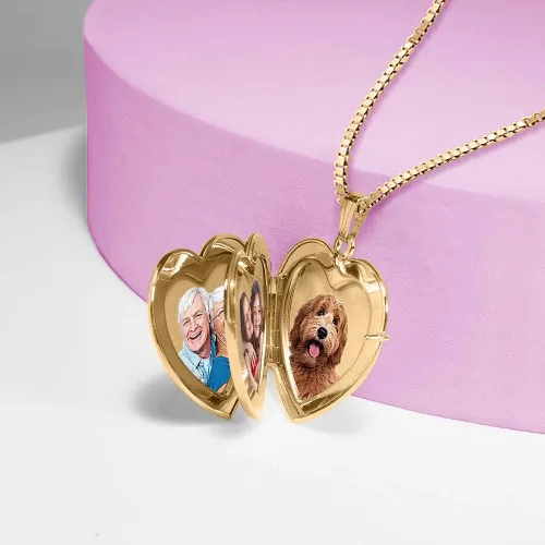 Vista 6 de PicturesOnGold.com Personalized Photo Engraved Heart Shaped Custom Photo PendantPhoto NecklacePhoto Charm with 4-Page Photo Heart Locket 1 14 Inch x