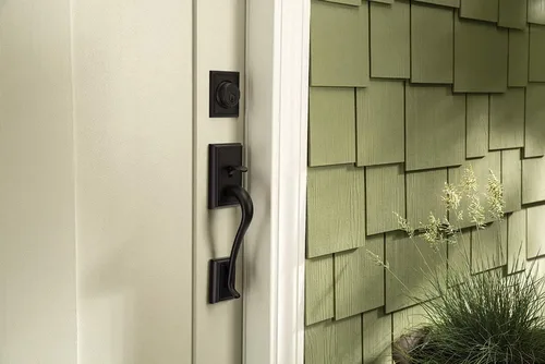 Vista 4 de SCHLAGE F58 Addison Exterior Active Handleset C Keyway Acabado de níquel envejecido