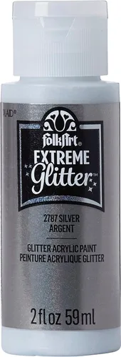 Vista 5 de FolkArt Pintura acrílica Extreme Glitter en varios colores (2 oz), 2792, Rojo