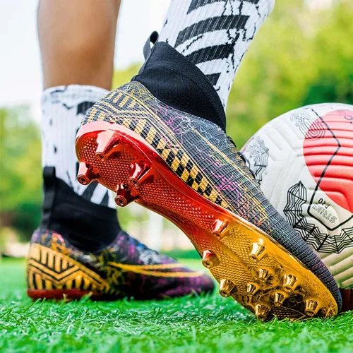 Vista 5 de botines de fútbol para hombres y niños, para césped, para exteriores e interiores, para deportes, correr, caminar, zapatos deportivos