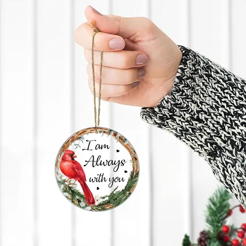 Vista 4 de HYTURTLE Adorno conmemorativo cardenal rojo de Navidad Adorno de árbol de Navidad Regalos para pérdida de seres queridos - Regalos conmemorativos