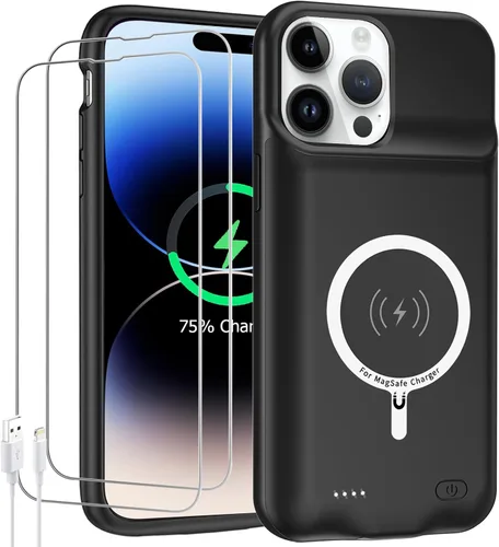 Vista 14 de Funda de batería para iPhone X/XS, 10000 mAh de alta capacidad, recargable, portátil, extendida, carga inalámbrica, compatible con iPhone X/XS/10