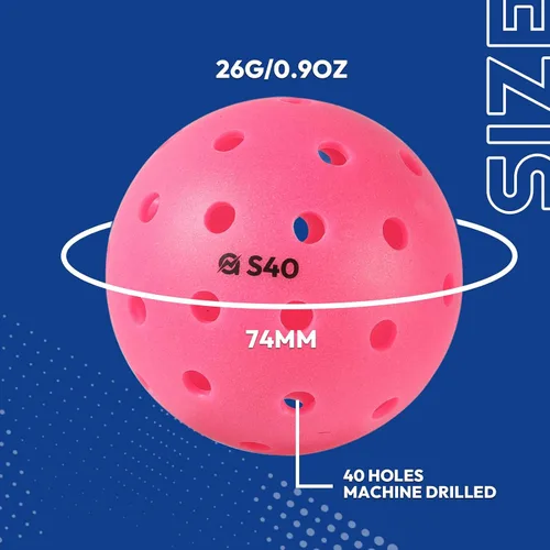 Vista 3 de A11N S40 - Pelotas de pickleball para exteriores, aprobadas por Pickleball de Estados Unidos para jugar en torneos, paquete de 3/6/12/50, verde