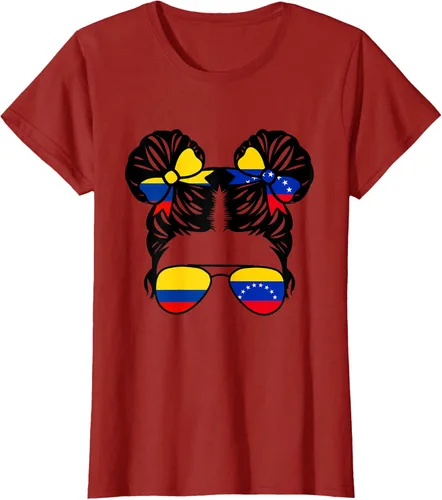 Vista 71 de Camiseta Half Colombian Half Venezolan Girl Colombia Kids Heritage, Gris