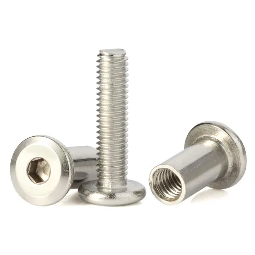 Vista 2 de Poste de tornillo apto para orificios de 5/16 pulgadas (0.315 in) de diámetro, macho M6 x 0.709 in hebilla de cinturón, tornillos de muebles, acero