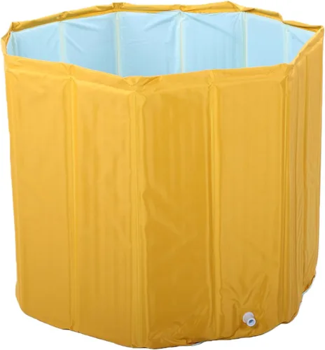 Vista 2 de Mingzhe Inflatable Bathtub for Adult, 31.50x25.59in Foldable PVC Soaking Yellow