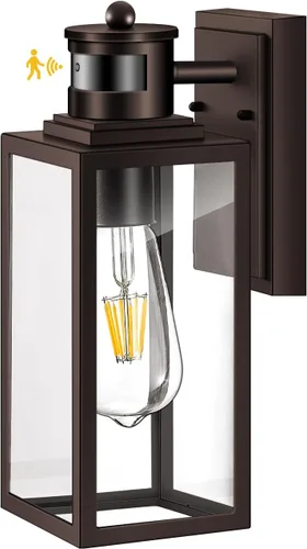 Vista 22 de VIANIS Lámpara de pared dorada para exteriores, sensor de anochecer a amanecer, apliques de montaje en pared exterior linternas luminaria para casa