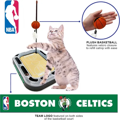 Vista 3 de Pets First Boston Celtics - Rascador de baloncesto para gatos, 14 x 11