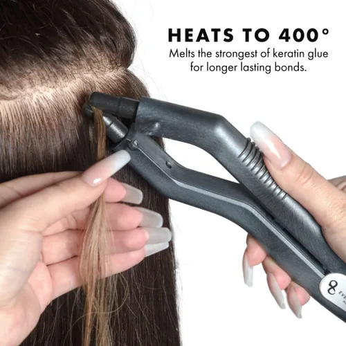 Vista 5 de everlong Hair - Herramienta de unión de fusión de cabello patentado de grado profesional, ergonómico, patentado, pegamento de queratina, conector