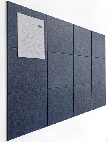 Vista 35 de Tabla de corcho alternativa de 24 x 36 pulgadas, paquete de 6 azulejos de pared de fieltro con pestañas adhesivas extraíbles seguras, tableros