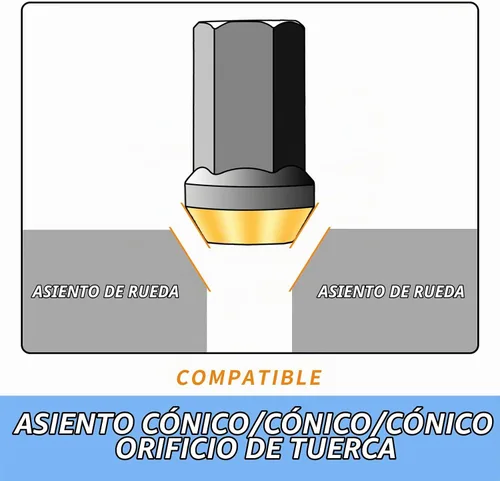 Vista 9 de 24 Piezas Picos Antirrobo Extendidos Sintonizador Rueda/Llantas Tuerca de Orejeta M14X1.5+Llave de Vaso (Negro)