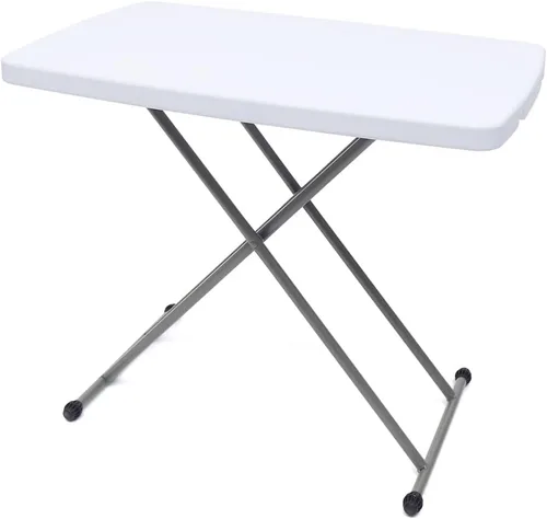 Vista 3 de Xuthusman Mesa plegable de altura ajustable para aperitivos 30 x 20 pulgadas, escritorio para computadora portátil, bandeja de herramientas