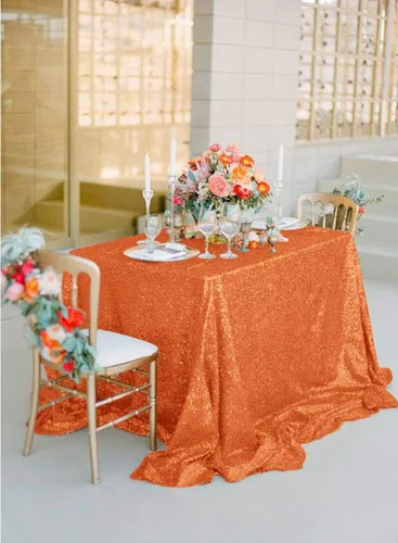 Vista 8 de ShinyBeauty Mantel cuadrado de lentejuelas rosas de 50 x 50 pulgadas, mantel de 50 x 50 pulgadas, perfecto para cumpleaños, fiestas, bodas