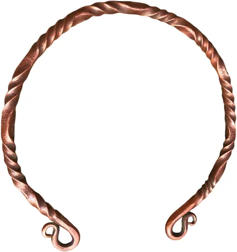Vista 18 de NauticalMart Collar medieval de hierro tradicional celta torque torque, torque forjado a mano, torc nórdico medieval, cuello auténtico y anillo