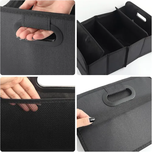 Vista 4 de Organizador de maletero de gran capacidad para coche, organizador de maletero plegable de múltiples compartimentos para SUV para guardar