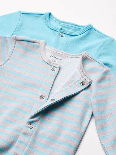 Vista 2 de Hanes Boys' Ultimate Baby Flexy 2 Pack Sleep and Play Suits