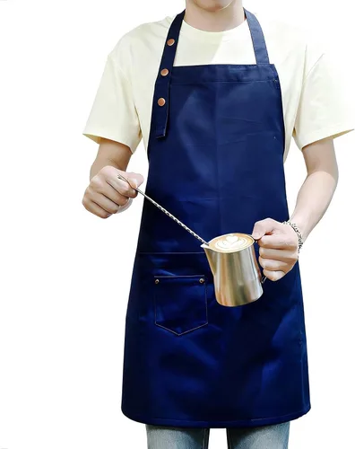 Vista 10 de Delantales de arte para pintar cerámica, delantales de cocina para hombres y mujeres impermeables verdes