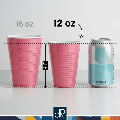 Vista 3 de DecorRack - Vasos desechables y reutilizables de 12 onzas para fiestas de cumpleaños, despedidas de soltera, campamentos, eventos en interiores y al