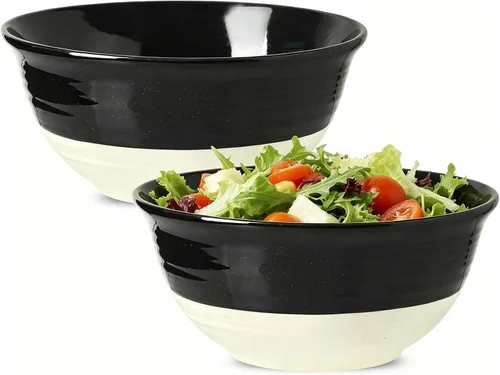 Vista 20 de HASENSE - Cuencos de sopa de cerámica y cuencos de cereal, juego de 6 cuencos de 20 onzas para cocina, juego de cuencos apilables para ramen