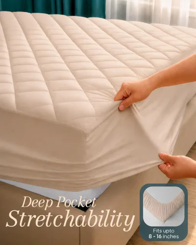 Vista 3 de Utopia Bedding - Cubrecolchón acolchado y ajustado, tamaño individual, protector y cubierta de colchón elástico con bolsillo profundo que se estira