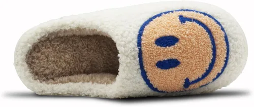 Vista 5 de Pantuflas de cara retro mullidas para mujeres y hombres, ligeras, suaves, esponjosas, cálidas, estilo casual, bonitas, acogedoras, para interiores