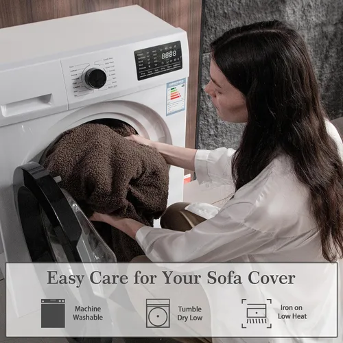 Vista 6 de OHSIO Fundas de Cojines de Sofá para Sofá Seccional, Fundas de Sofá Suaves Elásticas Lavables Resistentes al Desgaste Protector Universal de Muebles