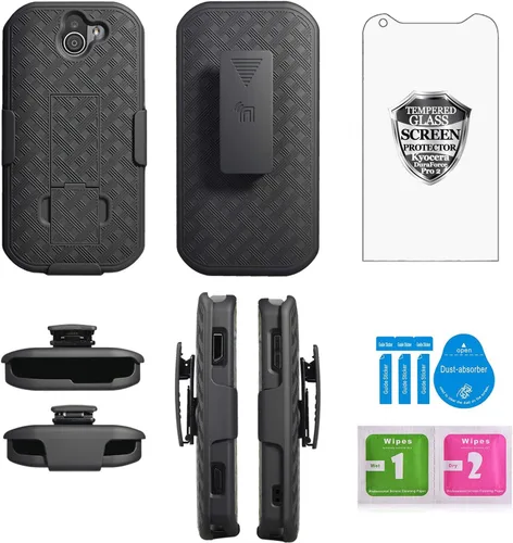 Vista 2 de Kyocera - Funda DuraForce Pro 2, funda Ailiber E6910 con protector de pantalla, clip giratorio para cinturón, soporte de soporte, bolsa a prueba